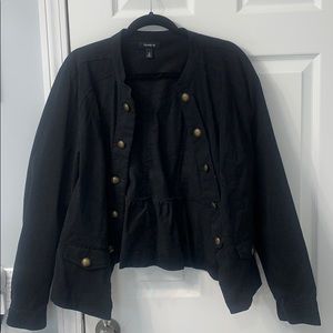 TORRID size 2 black jacket with military detail